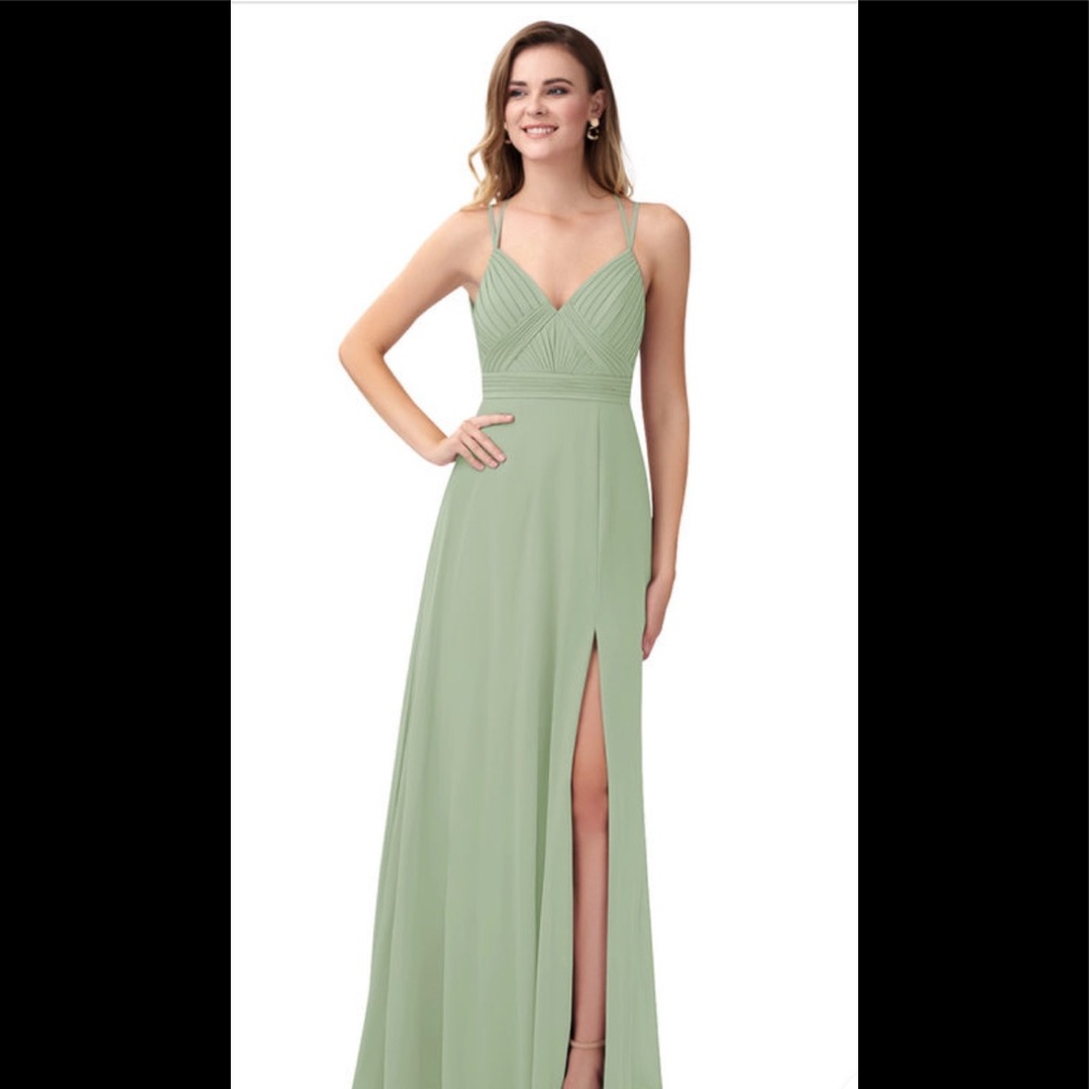 Azazie dusty sage dress